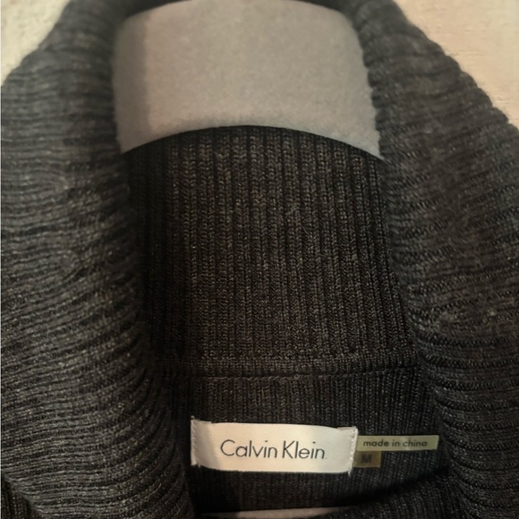 Calvin Klein Gray Turtleneck Short Sleeve Midi Dress in size medium - Picture 8 of 13